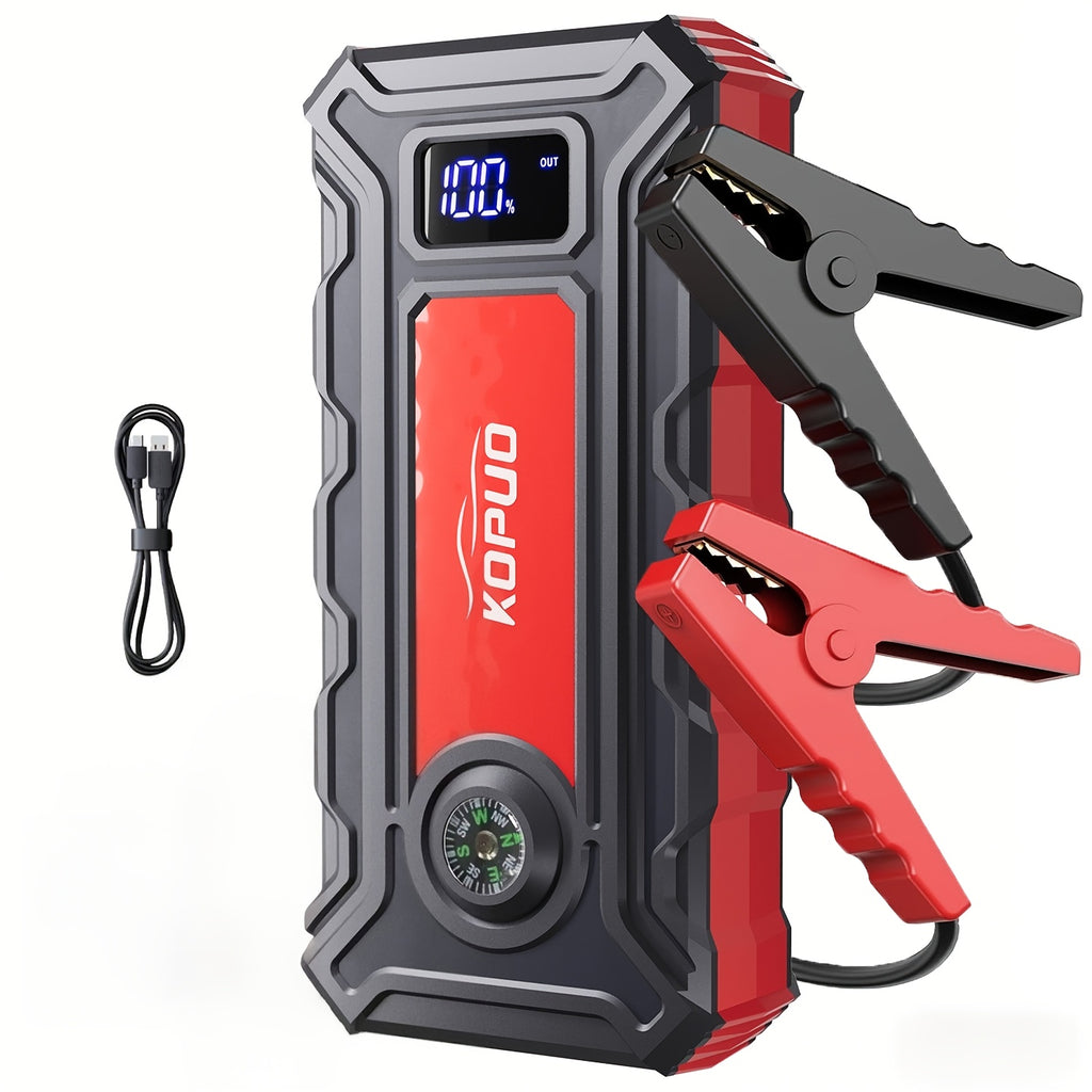 KOPUO 5000A Optional 6000A Car Battery Jump Starter, Battery Jumper Starter Portable (2.38gal Gas/2.11gal Diesel), 65W Charging Jump Box, Portable Car Jump Starter with 160W, Compact, Camping Essentials