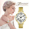 Women'S Analog Quartz Round Stretch Band Watch, Large Arabic Numeral Scale Dial, Suitable for Daily Leisure Business Wear, Birthday Christmas Gift