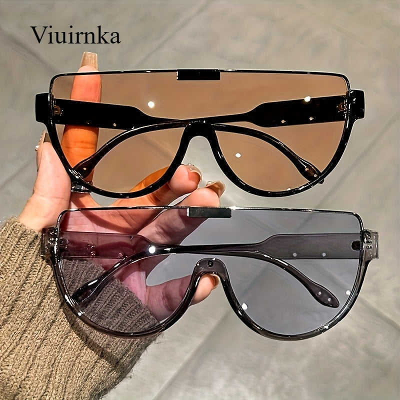 Trendy Unisex Oversized Semi-Circular Glasses - Glare-Resistant Shades Ideal for, Trips, And Daily Activities; Built to Last with Style
