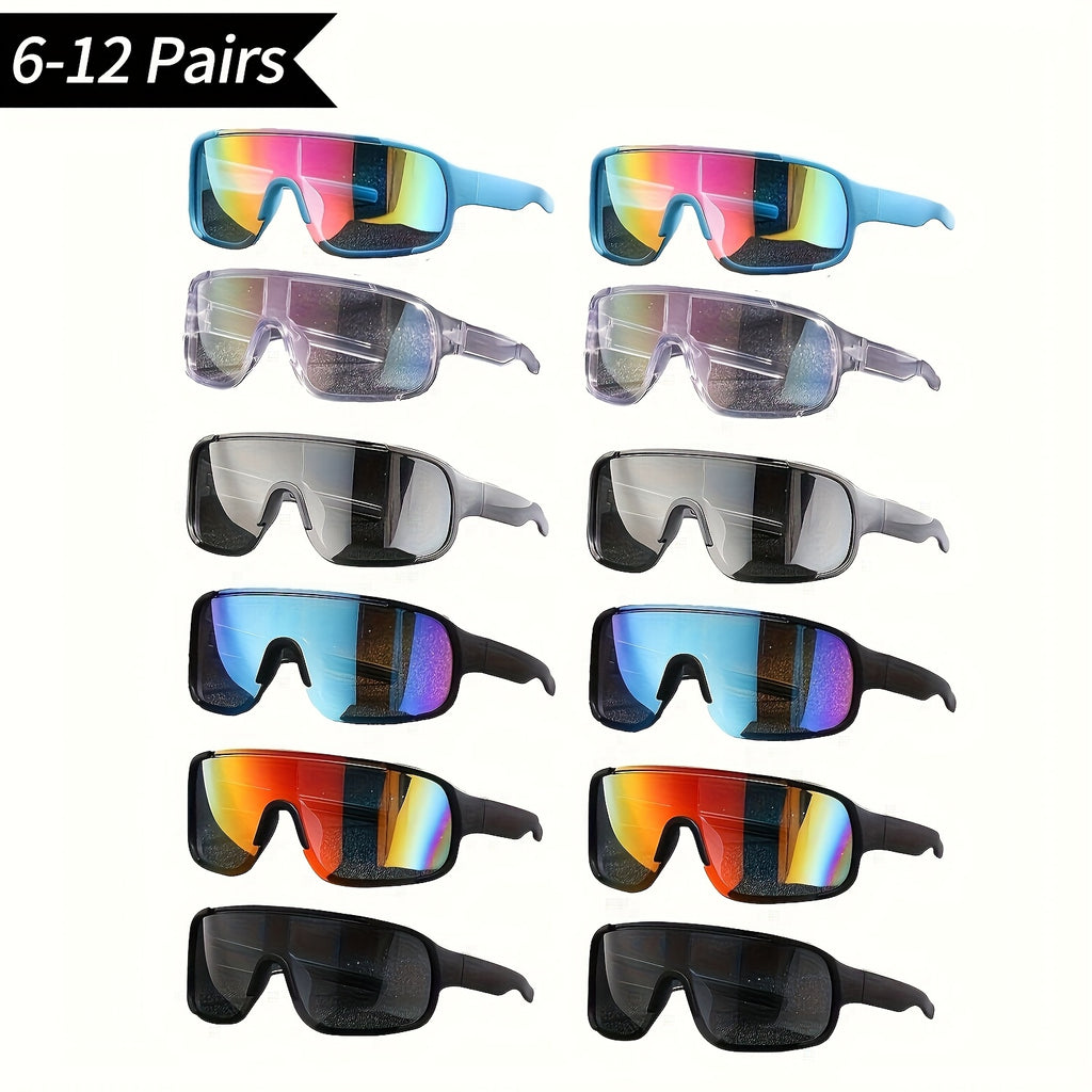 12/6 Pairs Of Men's And Women's Fashionable Sports Glasses - Lightweight PC Frame, UV Resistant, Durable, Anti Glare, High-definition Lenses - Suitable for Activities And Driving, Glasses Accessories