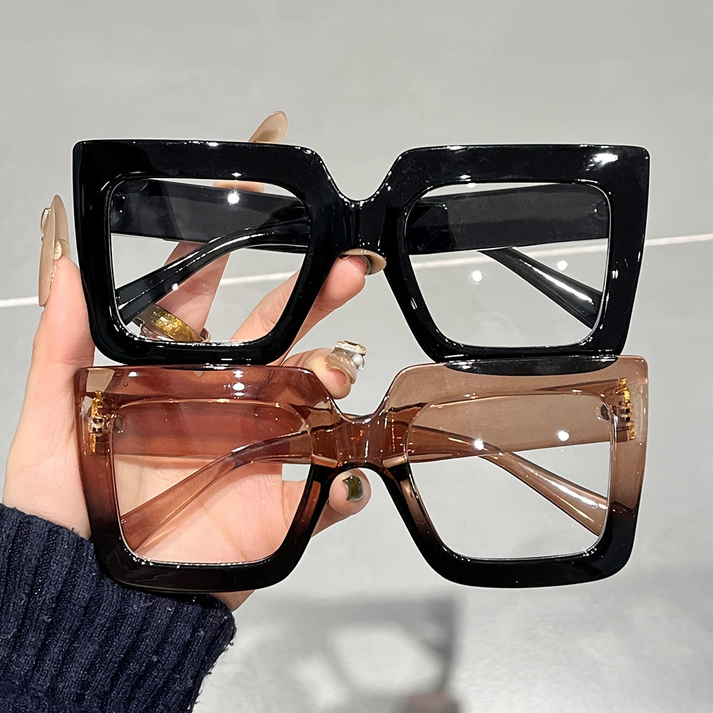 2 Pairs of Men And Women Reading Glasses High Quality Rectangular Large Frame Anti-Blue Light Computer Reading Glasses Protect Eyes When Reading Books Powers Available The Best Gift Choice for Elders