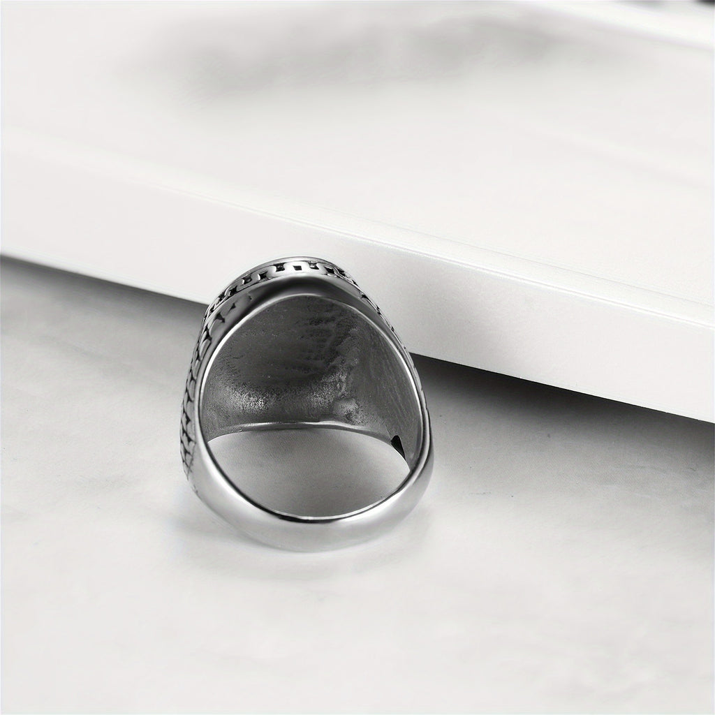 Men's Retro Simple 304 Stainless Steel Crucifix Cross Ring Christian Prayer Band Amulet Vintage Latin Cross Stamp Cast Pattern Size 7-15