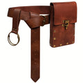 Retro Faux Leather Belt Pouch Featuring a Hanging Ring, Perfect for Renaissance Fairs, Halloween Costumes, And Artistic Cosplay