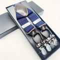 Men'S Y-Back Suspenders Featuring 6 Metal Clips for Added Security, Adjustable Elastic Design, Perfect for Trousers, And an Excellent Gift Option