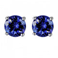 Blue Tanzanite Sparkling Earrings 925 Silvery Needles - European and American Elegance and Luxury - Banquets, Vacations and Daily Wear