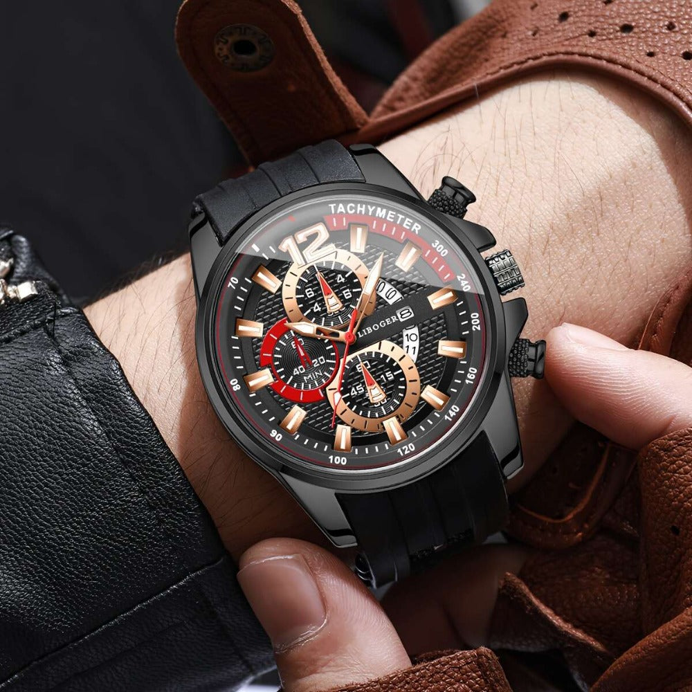 1pc Men'S Fashion Casual Quartz Watch, Silicone Strap, Date Display - Stylish Casual Wristwatch for Casual Attire, Casual Wristwatch | Sporty Watch Design | Quartz Movement, Thanksgiving, Christmas The Perfect Gift Reloj Para Hombre.