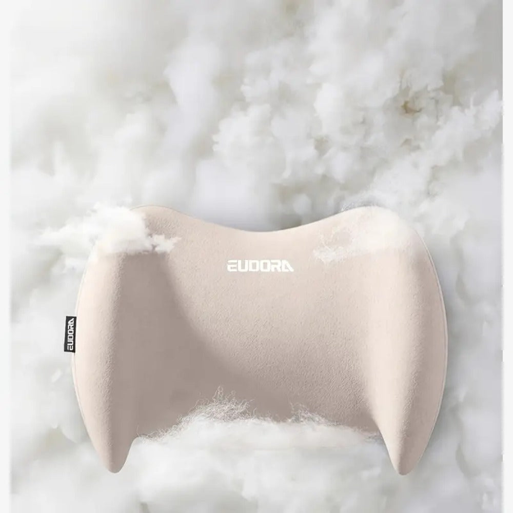 Car Headrest And Lumbar Support Set Comfortable Upgrade for Autumn And Winter Ergonomic Fit Design High-Density Sponge Filling Comfortable for Long-Distance Driving Includes 1 Headrest And 1 Lumbar Support