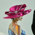 Box Packaging, Easter Elegant Ladies' Church Hat, Worship Hat, Rhinestone Decoration, Special Occasion Wide-brimmed Hat