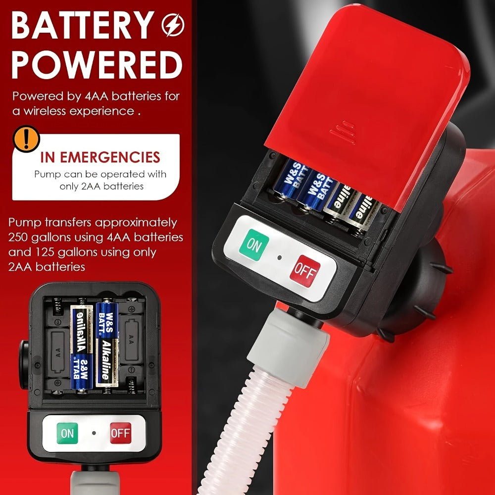 [Portable Gas Can Pump] Automatic Fuel Transfer Pump With Auto-Stop, 51'' Extra Long Hose, 3.2 Gallon Per Min, Battery Or USB Powered, 4 Can Adapters, Fast And Safe Portable Gas Can Pump For Oil, Diesel, Gasoline