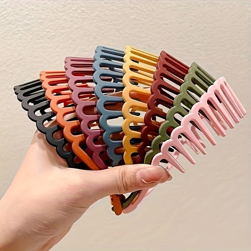 5 Toothed Face Wash Headbands, Long Tooth Headbands, Matte Texture Plastic Hairpins, Non-Slip Headbands, Women'S Headbands, Hair Clips, Hair Ties, Hair Additions, Travel And Face Wash
