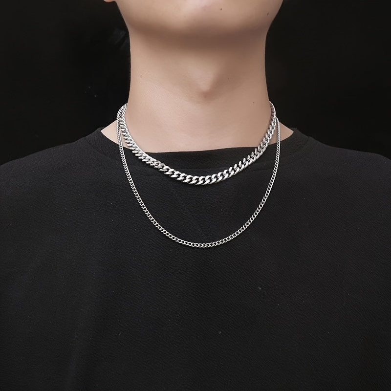 Stainless Steel Cuban Curb Chain Silvery 16"-30" Men Choker Fashionable And Beautiful Necklace 3/5/7/9/11Mm