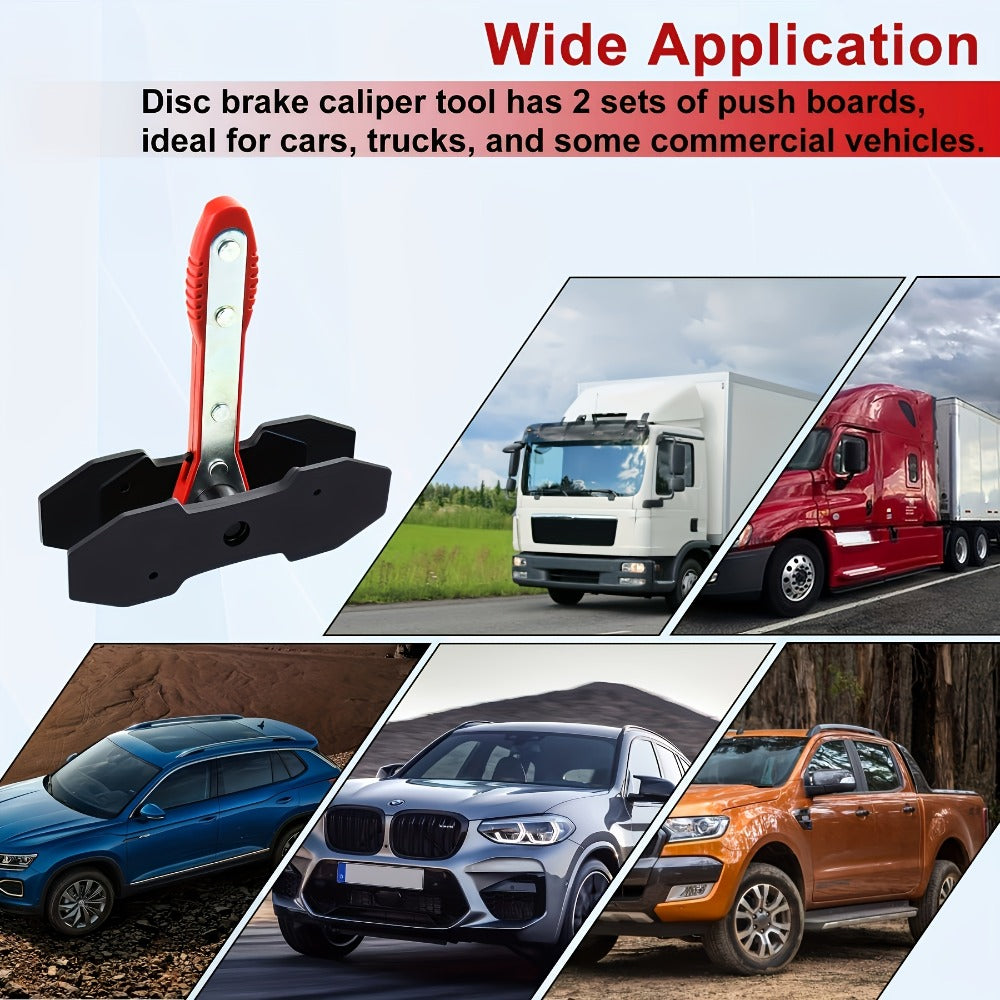 Brake Caliper Compression Tool, Brake Caliper Tool With 360 Degree Swing Ratchet, Brake Caliper Piston Compression Tool With 2pcs Spacers, Suitable For Auto Repair, Red