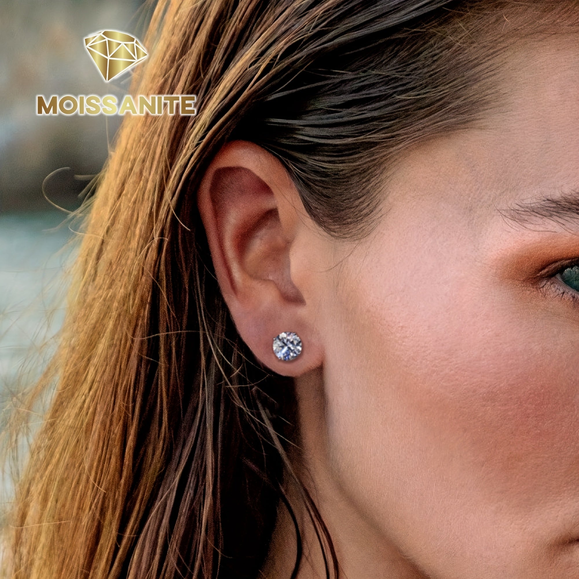 Classic Moissanite Stud Earrings, 0.5CT/1CT/2CT/3CT/5CT*2, D Color VVS1, S925 Sterling Silver. Ideal Gifts for Birthday, Mother's Day, Wedding, with GRA, Velvet Pouch, Silver Polishing Cloth & Ear Backs, Total Weight Of The Product (4.06g)