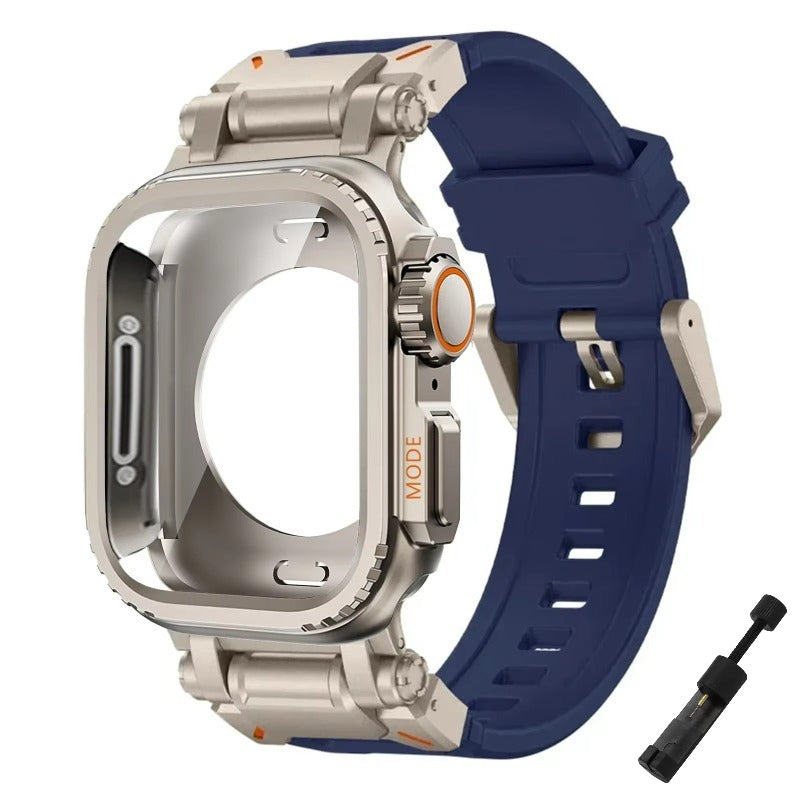 Veuto Stainless Steel Metal Strap, Apple Integrated Case The Watch Strap Additions Are Suitable for Both Men And Women of Apple Watch Iwatch. The Stainless Steel Fashionable Mesh Strap Is Compatible with 11/10/9/8/7/6/Ultra 2 SE Ultra 2