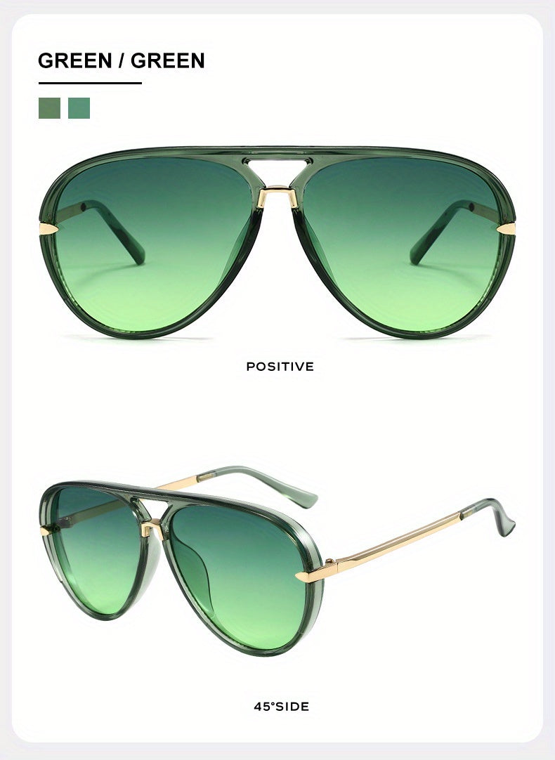 Unisex Double Bridge Sunglasses, Retro Shape Frame, Trendy And Versatile Glasses for Men And Women, Perfect for Cycling, Street Style, Party, Photography, And Everyday Fashion, Protection And Lightweight Design (Includes a Glasses Case)