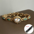 Retro Light Luxury Bracelet Watch, French Temperament Ladies Quartz Watch with Watch Band Adjust Tool