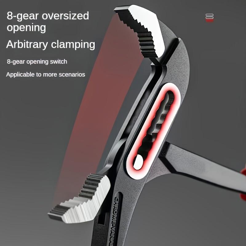 One multifunctional water pump clamp with adjustable heavy-duty wrench, 8 inches 10 inches 12 inches large opening quick adjustment tool, used for pipeline and bathroom construction, car maintenance, suitable for use in four seasons.