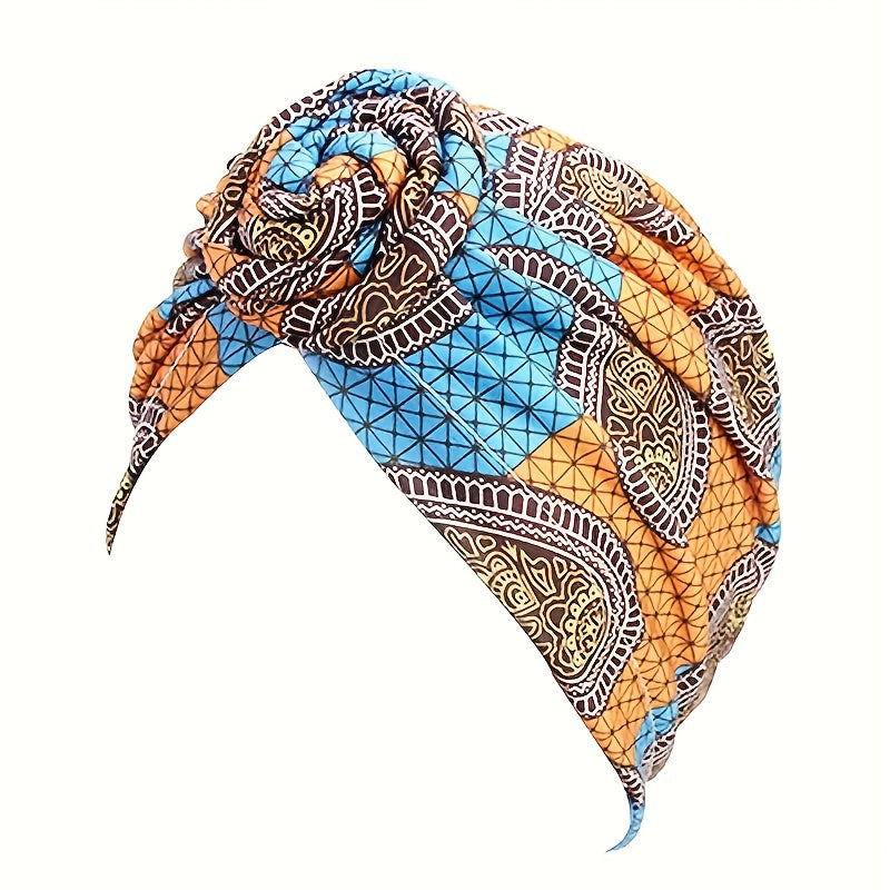 5pcs Women' African Turban Headwraps Suitable for Bohemian Knot Headbands, Pre-Knotted Beanie Hair Covers with Multicolor Knots, Daily Wear & Special Occasions, Cultural Hair for Parties, Weddings,