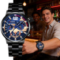 3pcs Men's Watch and Matching Necklace/Bracelet Combo - Luxury Analog Quartz Wristwatch with Matching, Elegant & Matching for Daily Wear, Gifts for Him (, Anniversary, Thanksgiving) - Stylish Complete