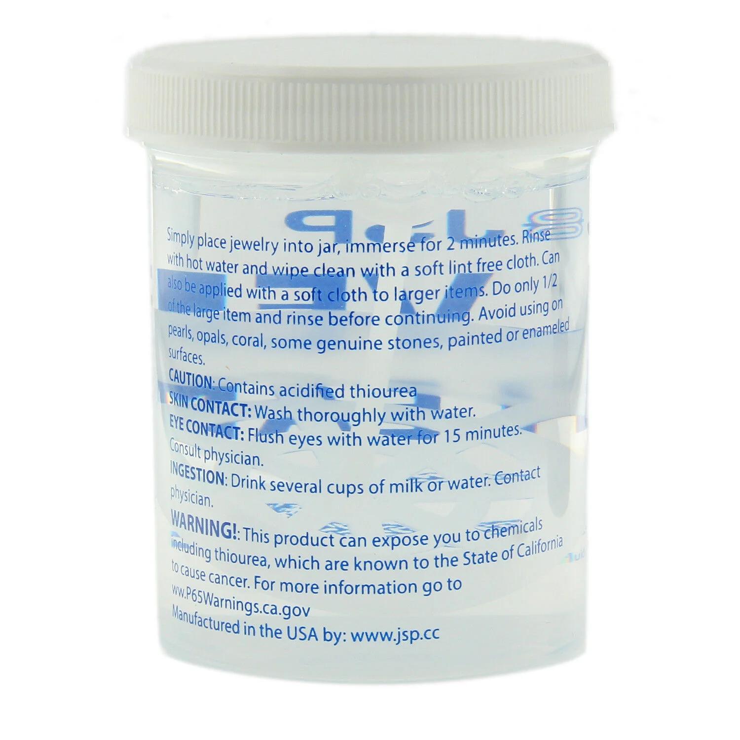 Sterling & Silver Dip Cleaner Tarnish Remover 925 Jewelry Cleaning Solution 8oz JSP