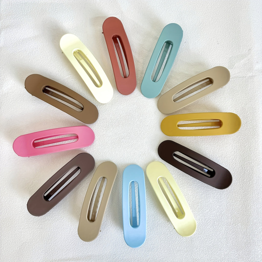 12pcs/ Set Solid Color Hair Clips Hair Side Clips Bangs Clips Elegant Hairdressing Accessories for Women And Daily Uses