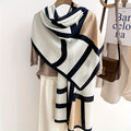 Stylish Women'S Color Block Scarf - Soft And Breathable Viscose Shawl with And Windproof Features, Ideal for Casual Outings And Travel, Featuring a Chic Geometric Design, Easy to Hand-Wash