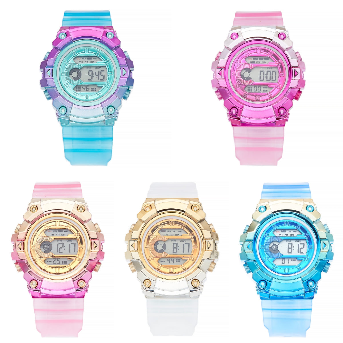 Gradient Color Fashion Trend Sports Electronic Watch, Anniversary Birthday Christmas New Year Graduation Presents