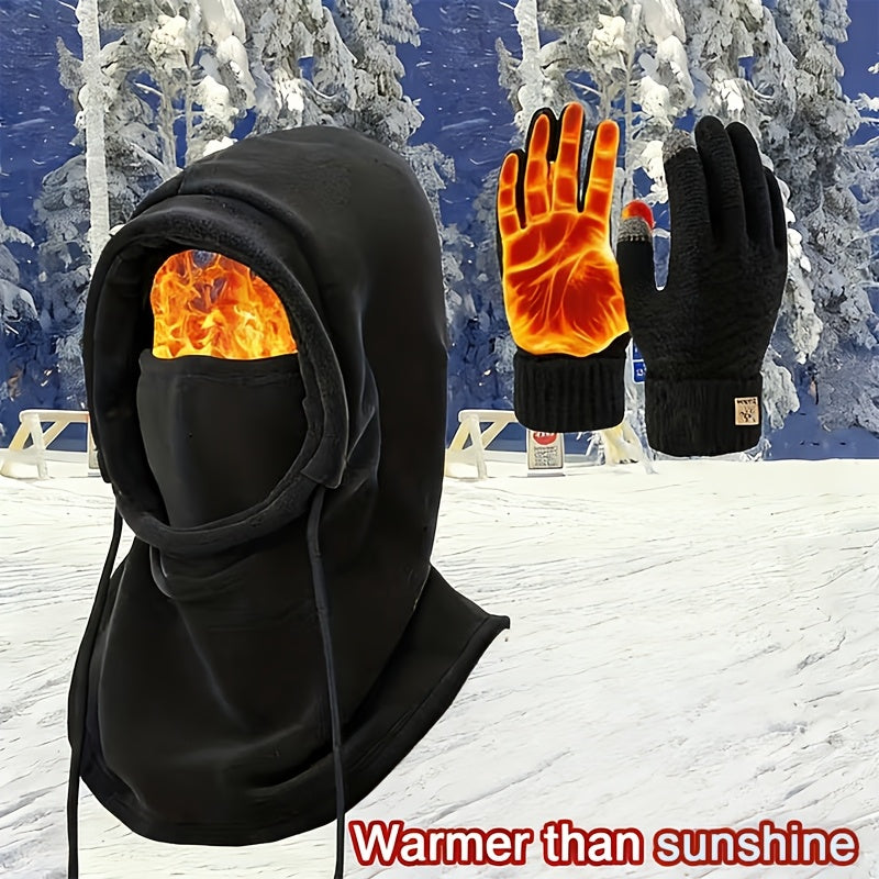 3pcs/ 6pcs Winter Hats for Men Winter Hat, Head Cover, Neck Scarf, Gloves, Warm Set