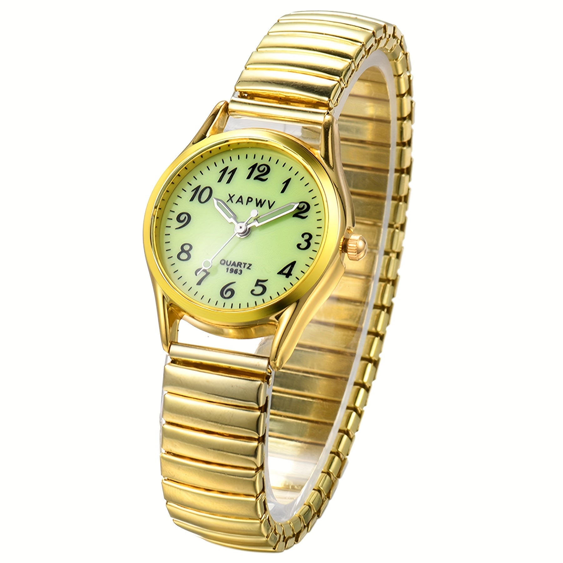 Fashion Simple Small Women'S Elastic Watch, Analog Quartz Wristwatch, Alloy Stretch Band, Large Arabic Numerals Scale Dial, Clear And Easy To Read, Round Case, Mother'S Day Birthday Anniversary Christmas Gift