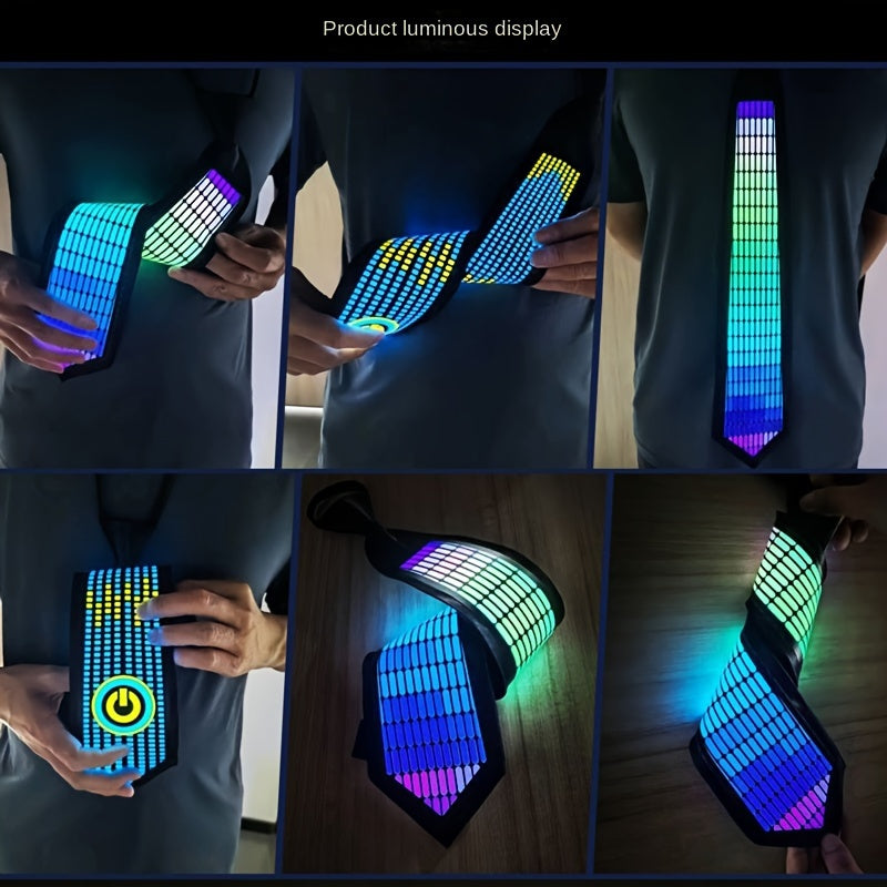 [New Product] Voice-activated Light-up Tie, New And Unique Creative Outfits, Festival Dance Nightclub Queue Performance El