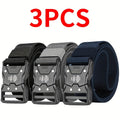 Set of 3 Stylish Belts for Men Featuring a Quick-Release Buckle, Available in 4 Colors, Measuring 49.2 Inches by 1.49 Inches, Made from Durable Nylon, Perfect for Everyday Use