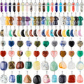 50pcs Natural Stone Charms, Irregular Stone Pendants, Moon Mushroom Charms, Colorful Beads, Mixed Bulk for Jewelry Making, DIY Bracelets Earrings