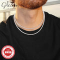 S925 Silver, 4Mm Wide Solid Glittering Necklace, Men And Women Necklace, Fashionable Trend, Suitable for Gifting to Boyfriend, Girlfriend, Birthday Gift, Valentine'S Day Gift, Various Festivals, Suitable for Daily Wear, Exquisite Gift Box