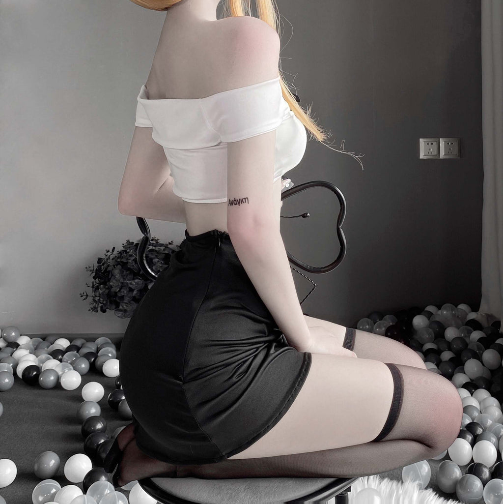 T-2470 Office Romance Off-the-shoulder secretary uniform