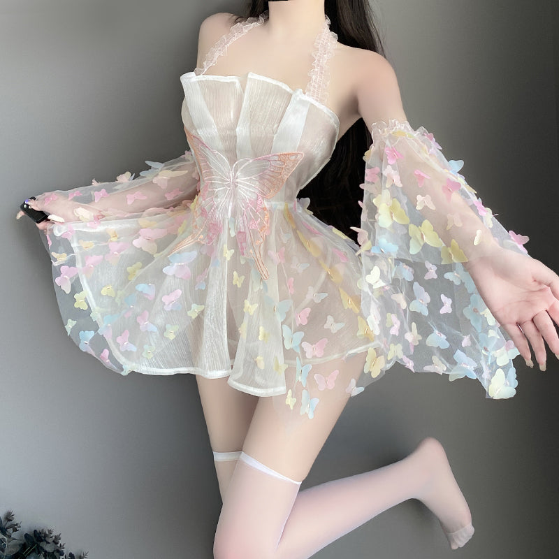 MY-9121  Three-dimensional butterfly print princess dress