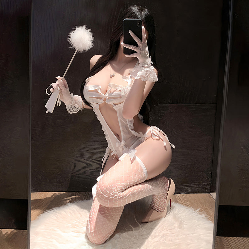 Z-7032  Funny Naughty Don't Look Sexy Open-Crotch Bodysuit for Role Play