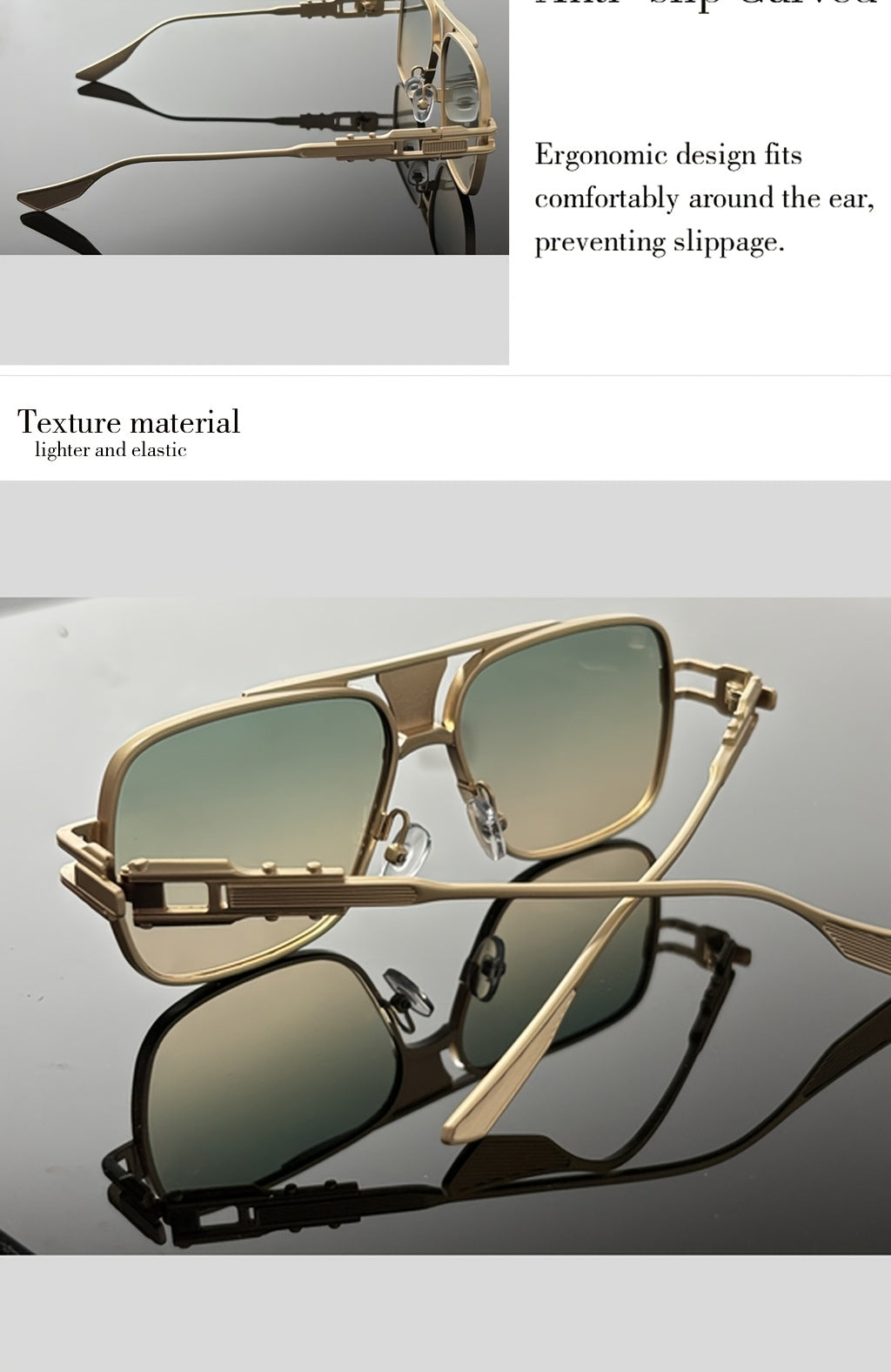 Viuirnka Classic Square Sunglasses for Men Unisex Retro UV Protection Metallic Frame Lightweight Eyewear with Sunglasses Case And Cleaning Cloth for Daily Wear And Outdoor Activities