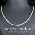 4Mm moissanite Tennis Necklace, S925 925 Silver Men'S Necklace, Elegant moissanite Jewelry, Available in 18/20/22/24 Inches, Perfect for Banquets/Parties/Dinners, High-End Gifts for Celebrations | Weddings | Birthdays | Christmas | Valentine'S Day