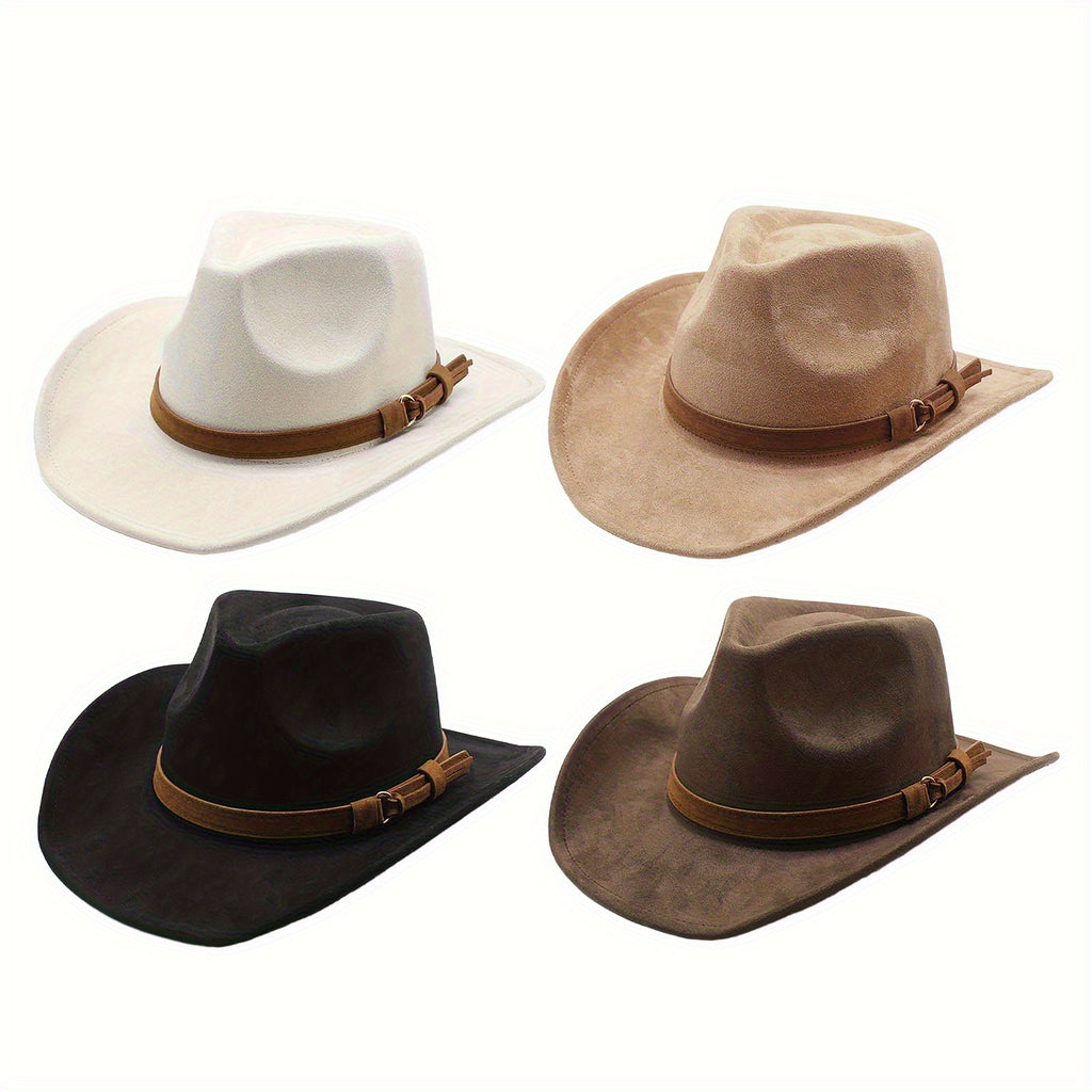 Men'S Women'S Retro Wide Brim Western Cowboy Hat Fedora Hat Outdoor Casual Travel Decoration Hat