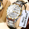 1pc Luxury Stainless Steel Strap Multifunctional Watch- Roman Numerals Dial, Rhinestones Accents, Luminous Hands, Water-Resistant, Ideal Birthday, Holiday, Anniversary Gift for Men