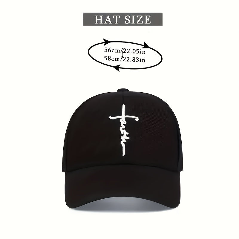 4pcs Cross Embroidered Baseball Cap - Unisex, Adjustable Snapback, Lightweight, 100% Polyester, Non-Stretch, Casual Sports Hat With Woven Craftsmanship, Sunhat For Women And Men, Sun Protection Casual Hat For Outdoor, Travel, Beach Vacation