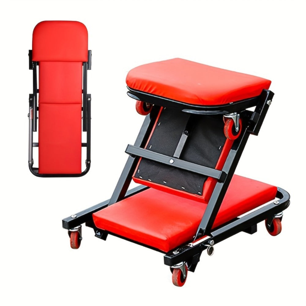 [New Gift for Husband] Mobile Auto Repair Bench (Sold Independently), 36 Inch, Foldable Z-Crawler 2-In-1 Crawling Suit, 300 Pound Capacity, Adjustable Roller Coaster Rolling Folding Car Crawling Suit, New Gift for Husband, With 6 2.5-Inch Wheels, Suitable