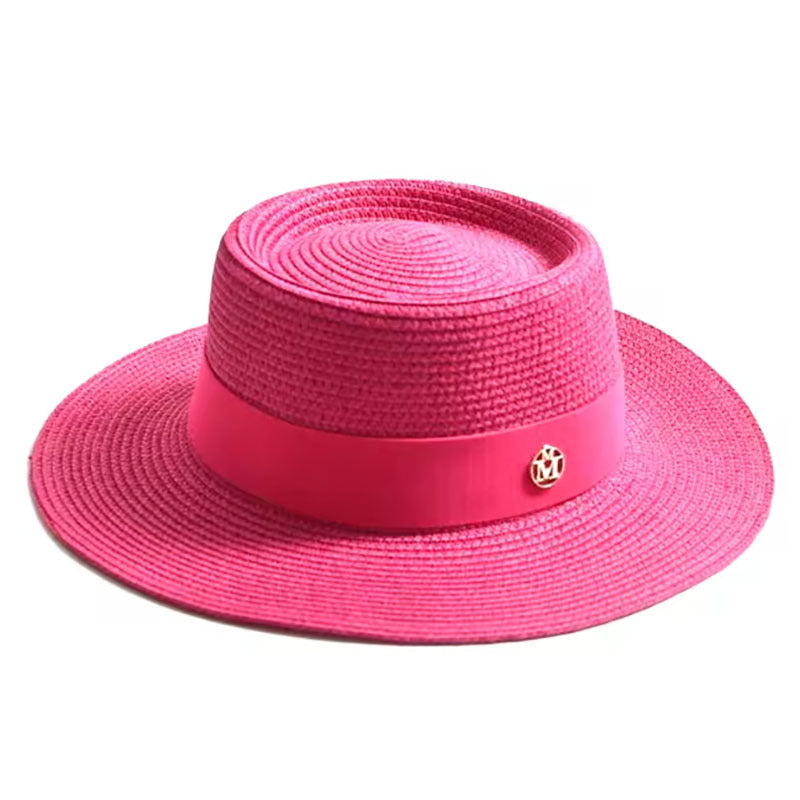 Spring and Summer Foldable Straw Hat for Men and Women, Beach Vacation Sun Hat, Concave-top Jazz Hat, Fedora