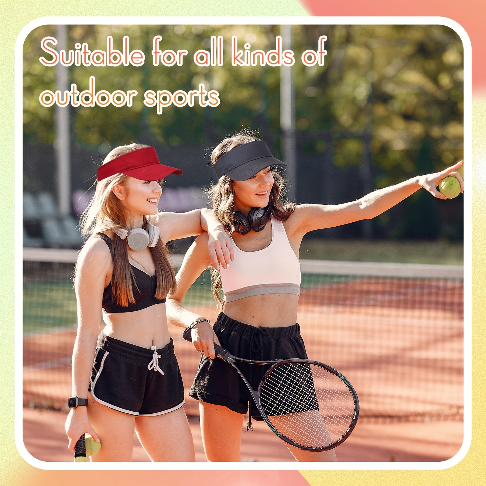 [Adjustable Sun Visor Caps] 36 Pack (Bulk) Adjustable Sun Visor Caps - Lightweight Visor, Non-Elastic Hats for Men & Women, Empty Top Design for Outdoor, Tennis, Running, Golf - Bulk Packaging for Teams/Events (Not Washable)