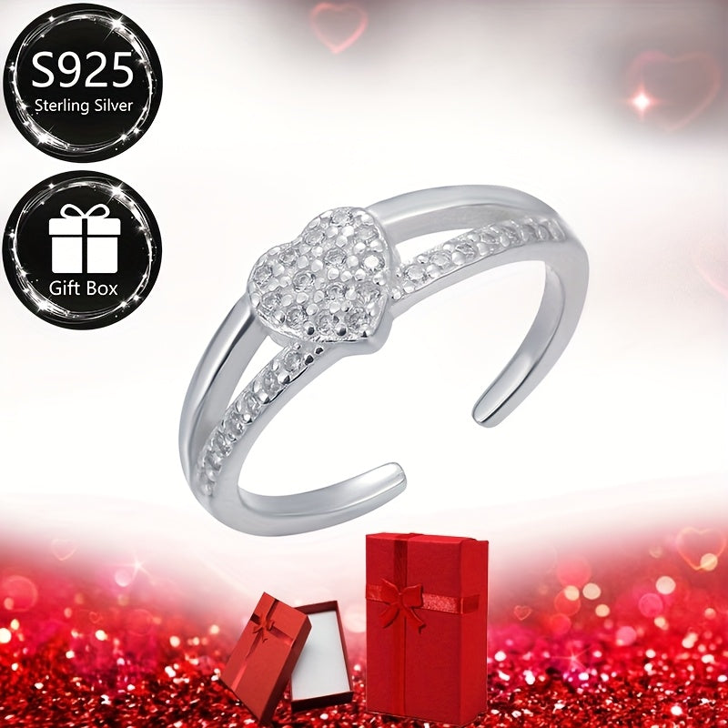 1pc of S925 Sterling Silver Valentine's Day Heart-shaped Anklet, Women's Adjustable Beach Anklet, Summer Party Accessory, Suitable for Summer Wear and Vacation. Total Product Weight: 1.3g