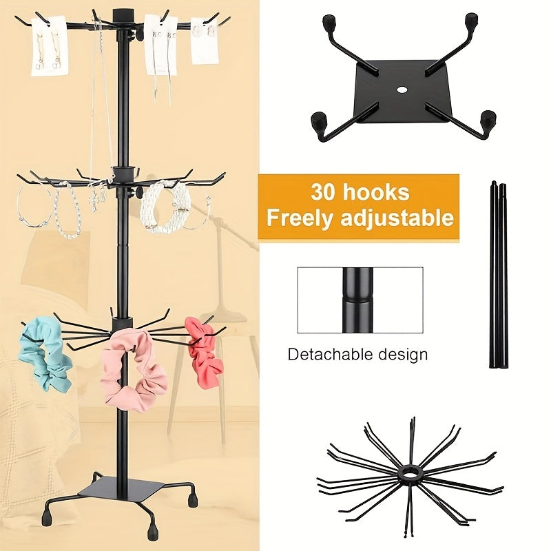 3 Layers Rotating and Adjustable Display Rack - Suitable for Jewelry, Keychains, Socks, Hats, and Toys, Multifunctional Rotating and Movable Jewelry Rack