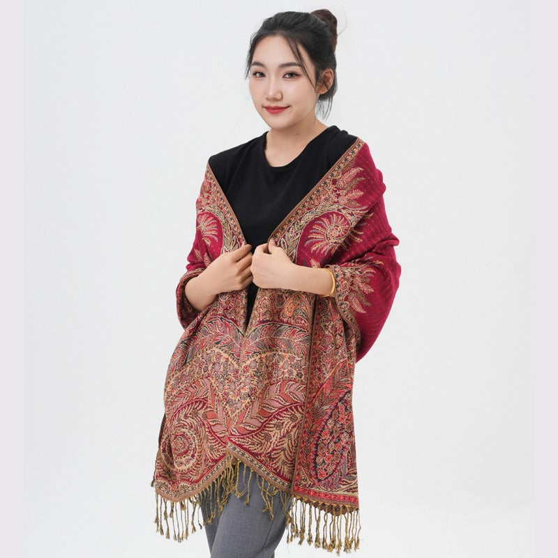 Phoenix Tail Thicker Paisley Pashmina Scarf