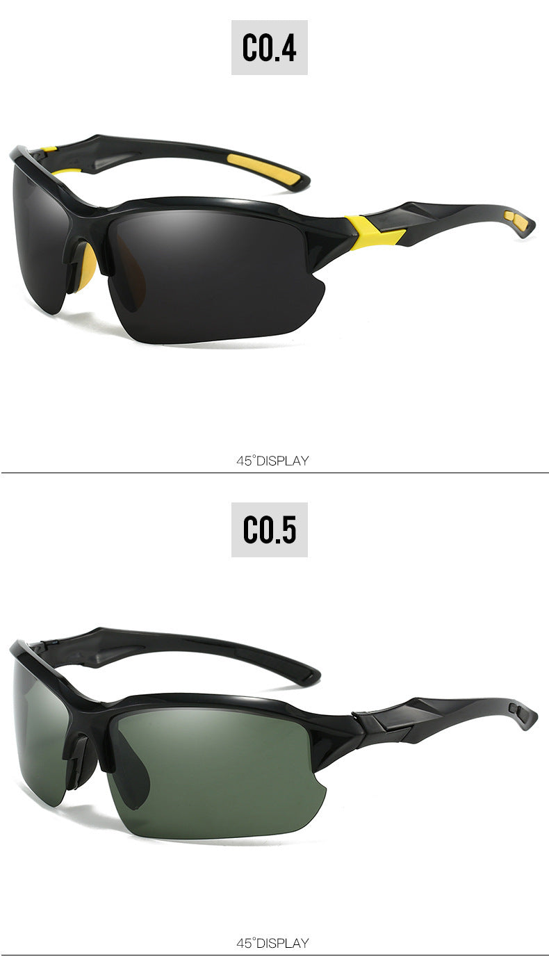 3pcs/ 10pcs New Cross-Border Outdoor Sports, Skiing, Driving Half-Frame Polarized Sunglasses Men'S Running Fishing Sunglasses Sun Protection Lightweight Goggles