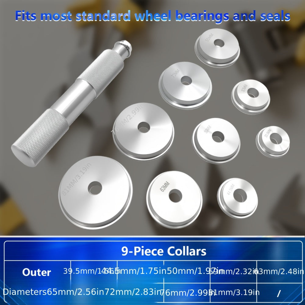 Bearing Press Kit, 10pcs Bearing Race and Seal Bushing Driver Installation Set, with Seal Driver and 9 Bearing Adapters, Seal Installation Bearing Driver Kit for Bearing Installation