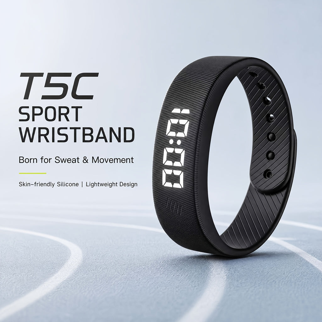 Silicone Sports Bracelet Display Bracelet for Men And Women, 1181.1 inch, Comfortable Silicone Strap Watch, Rechargeable Chronograph Sports Bracelet